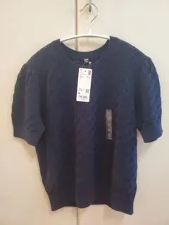 UNIQLO ポインテールクルーネックセーター　ネイビー M　2026モデル