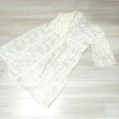 【まあこ様専用】PAGE BOY　刺繍レース七分袖ロングカーディガン