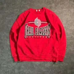 6TAS2 プリントスウェット　赤　ストリート　L 古着