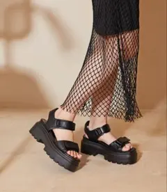ORiental TRaffic ZOZO限定 タンクソールベルトサンダル 黒