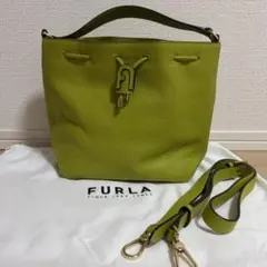 【超美品】 FURLA アテナ 巾着 2way ショルダー ハンド バッグ