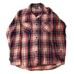 80s sears オンブレ　開襟ネルシャツ　ビンテージ　アメカジ 古着