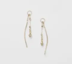 新品】agete ピアス K10 SILVER コンビ チェーン チャーム - メルカリ