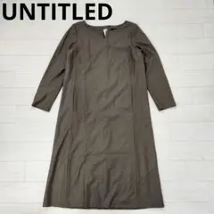 UNTITLED アンタイトル スリットネック長袖 원피스 オリーブ 2