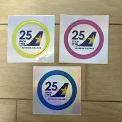 飛行機 SKYMARK AIRLINES 25周年記念 ステッカー 3枚セット