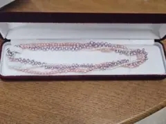 淡水ベビーパールのネックレス　真珠 ピンク パープル