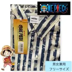 アニメONE PIECE 長袖シャツ 男女兼用 ストライプ柄