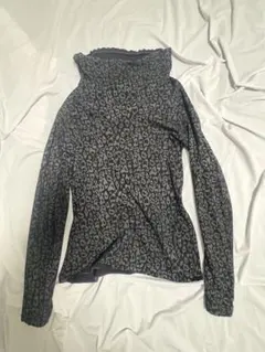 y2k ドレープレオパードカットソー