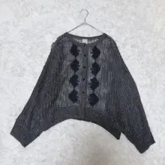 【極美品】ツハルバイサマンサモスモス リネンレース貼りニットカーディガンのサムネイル