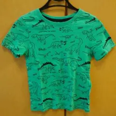 【Ｈ＆Ｍ】恐竜プリントTシャツ グリーン 綿100%
