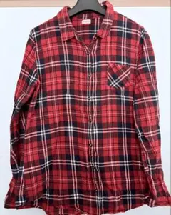 converse 長袖赤チェックシャツ　レディースL 美品
