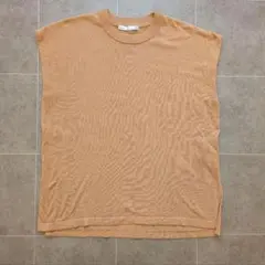 【ikka】ベスト Lサイズ くすみオレンジ レイヤード 重ね着 大人カジュアル