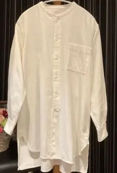 2回着用MUJI 無印良品 フランネルスタンドカラー長袖シャツ/バンドカラーXS