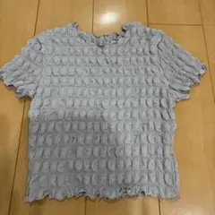 GU グレー 半袖ニット トップス Mサイズ