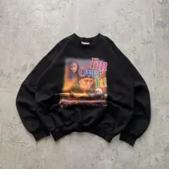 90’s~ ヘインズ USA古着 プリント スウェット トレーナー ブラック