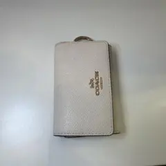 COACH ホワイト レザー キーケース