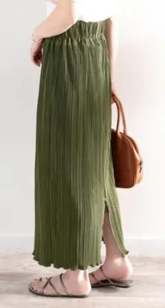 クラシカルエルフ　プリーツスカート　カーキ　M