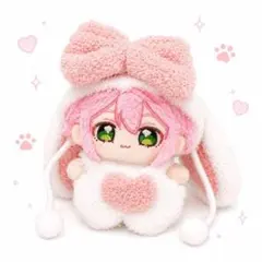 【オーダー再開中】いつぬい　あんスタ　リボン　ぬい服 10cm ぬい服 かわいい うさ耳 リボン モコモコ いつぬい あんスタ