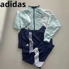 adidas ジャージ上下セット ネイビー×ライトブルー