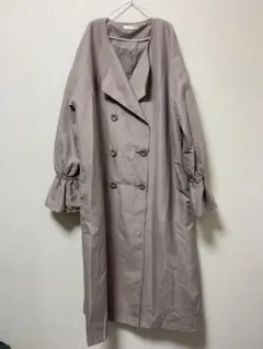 【美品】ベージュ ダブルブレスト トレンチコート　ロングコート