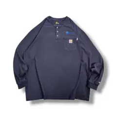 カーハート 企業ロゴ ヘンリーネック ロンT 2XL ワークウェア 468