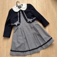 ショパン 130cm 入学式　フォーマルワンピース　ボレロ　ネイビー