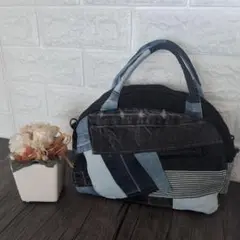 [ハンドメイド] デニム ミニ ボストンバッグ