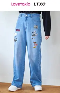 未使用　LOVETOXIC 【LTXC】ワッペン風ワイドパンツ　LL 165