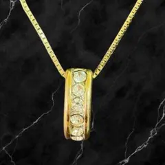 109美品 YSL ラインストーン ネックレス ゴールド イヴサンローラン