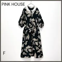 【極美品】PINK HOUSE ワンピース ピコフリル ブラック 近年モデル PINK HOUSE - ピンクハウス 綿ローン ピンタック ピコフリル 黒