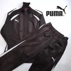 【美品】PUMA トラックジャケット ジャージ セットアップ ストライプ 茶 L