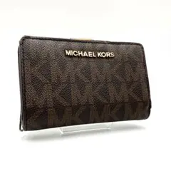 マイケルコース　財布　ウォレット　二つ折り　モノグラム　レザー