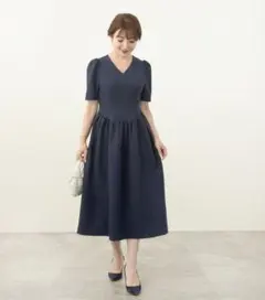 Liala×PG リアラバイピージー Vネック 切り替えギャザー ワンピース