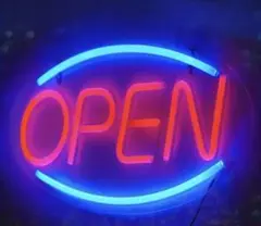✨中古品・動作確認済✨ ネオンサイン 「OPEN」 赤/青 店舗　インテリア