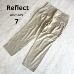 【リフレクト】テーパードパンツ ベージュ センタープレス スラックス 7 美品