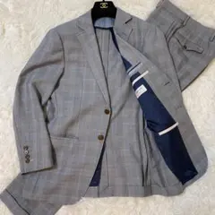 【美品】ORIHICA ウォッシャブル セットアップ グレー チェック S