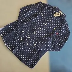 新品 DOUBLE.B ネイビー水玉長袖シャツ