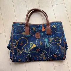 希少　シャルルジョルダン　トートバッグ　ショルダー　総柄　スカーフ柄　チャーム