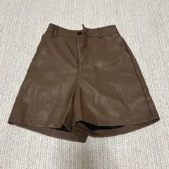 フェイクレザー ショートパンツ ブラウンのサムネイル