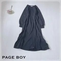 ♢【美品】ページボーイ ロングワンピース ブラック 華奢見え 高見え