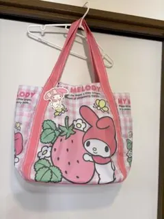 MY MELODY トートバッグ ピンク チェック柄大容量