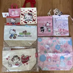 【かわいい！詰め合わせ！】ハローキティトートバッグ・サンリオ巾着他8点セット！