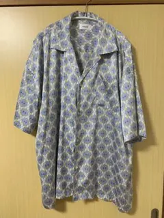 ATELANE 総柄 半袖シャツ ブルー Lサイズ