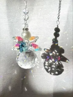 引っ越し前SALE✨光の天使シリーズ＊水色のハート(スワロフスキー)の癒しの天使