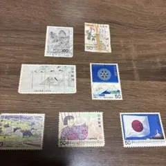 昭和レトロ相撲日本の歌使用済切手 セット 50円 100円