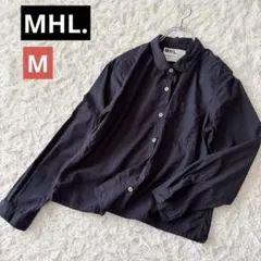 MHL.☆マーガレットハウエル☆コットン長袖シャツブラウス ネイビー M 丸襟