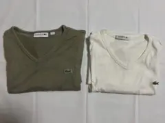 LACOSTE ラコステTシャツ M スリムフィット　ホワイト・カーキセット