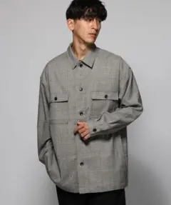 レイジブルー グレンチェック オーバーサイズ シャツ XL