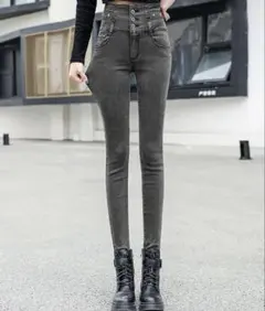 DAY CLOSED スキニー パンツ グレー ハイウエスト