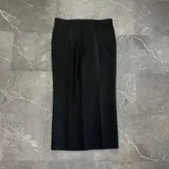 wide slacks pants vintage black wool - メルカリ